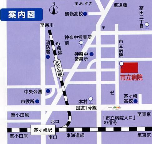 市立病院の地図